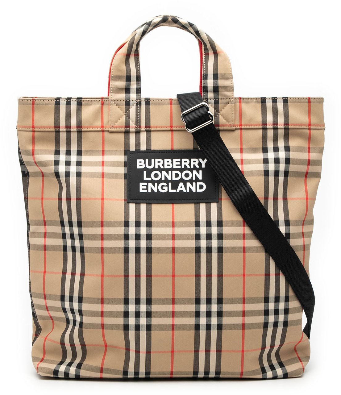 Burberry House Check Nylon Artie Satchel Bruin