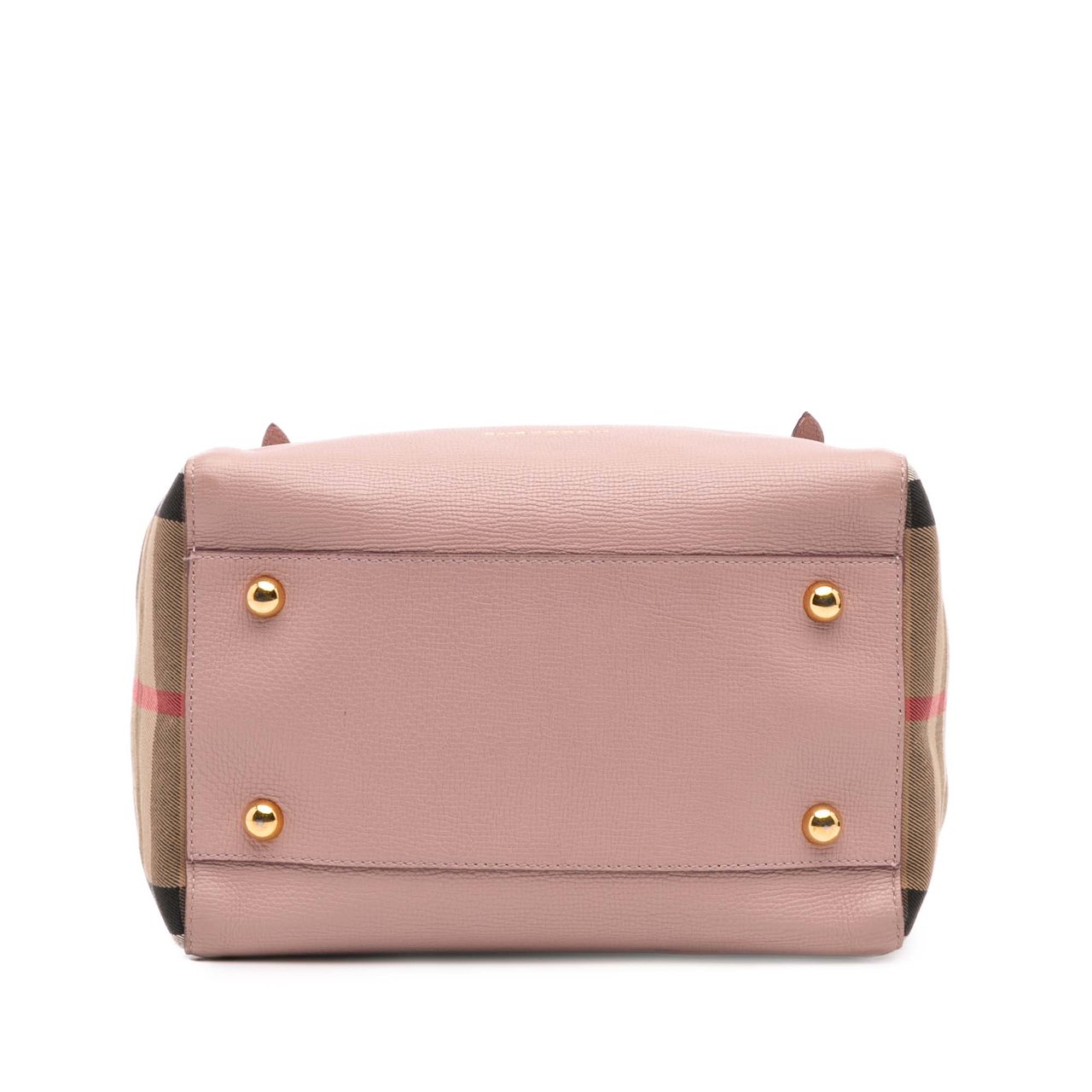 Burberry Small Leather and House Check Canvas Canterbury Tote Roze