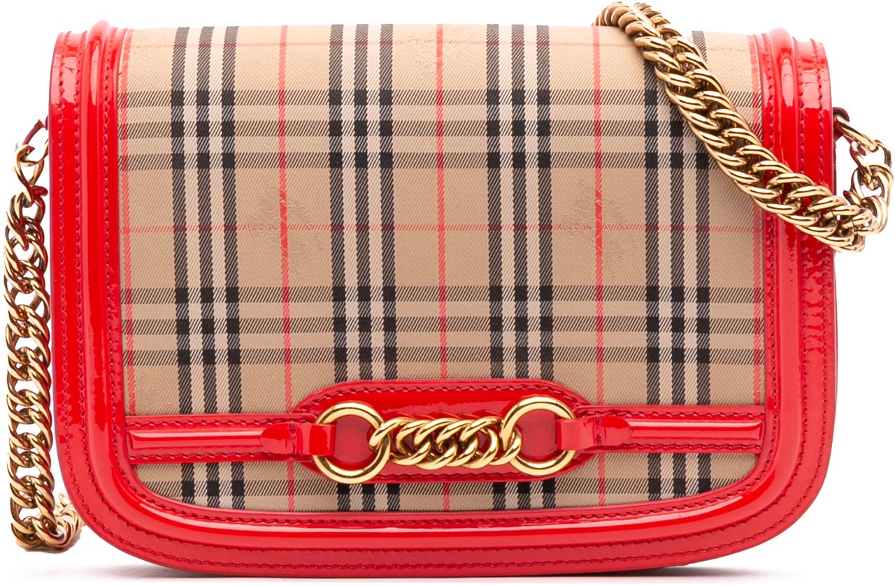 Burberry Haymarket Check Canvas 1983 Link Flap Bruin