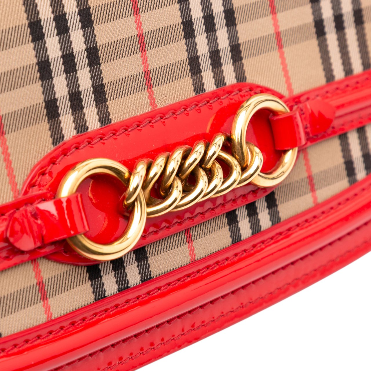 Burberry Haymarket Check Canvas 1983 Link Flap Bruin