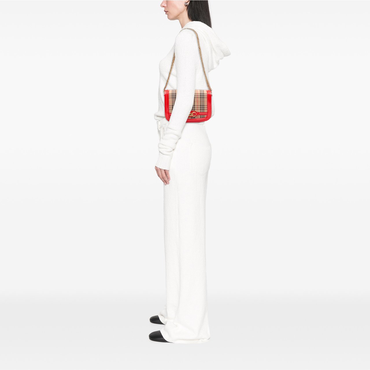 Burberry Haymarket Check Canvas 1983 Link Flap Bruin