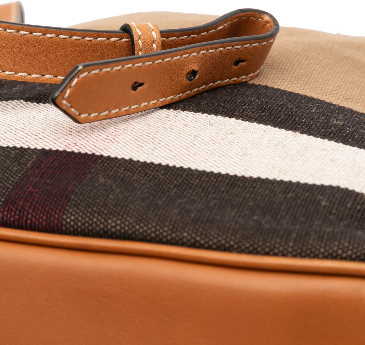 Burberry Medium Mega Check Canvas Ashby Bucket Bag Bruin