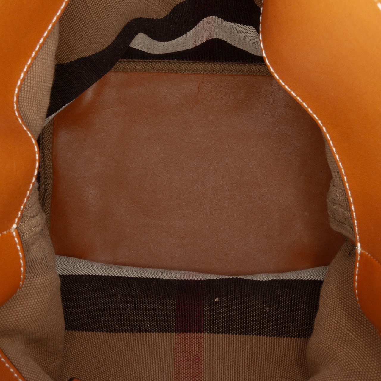 Burberry Medium Mega Check Canvas Ashby Bucket Bag Bruin