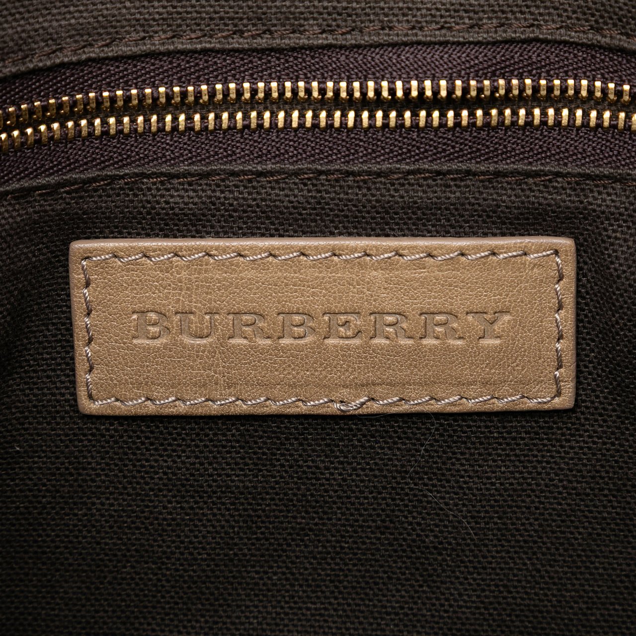 Burberry Smoke Check Coated Canvas Bartow Hobo Grijs