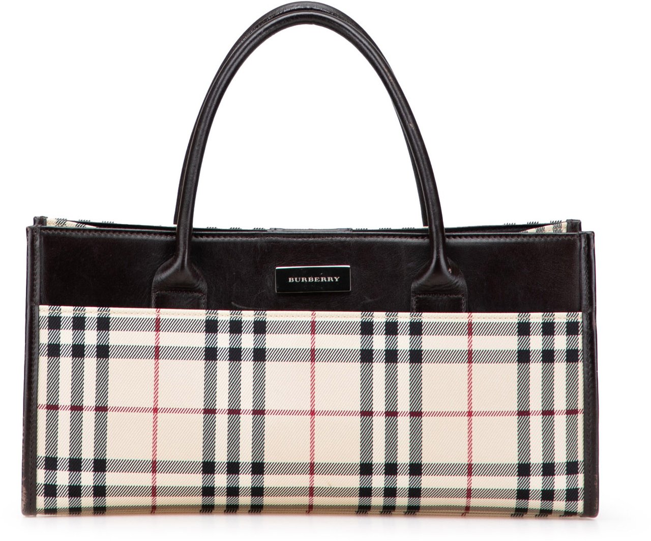 Burberry House Check Canvas Handbag Bruin