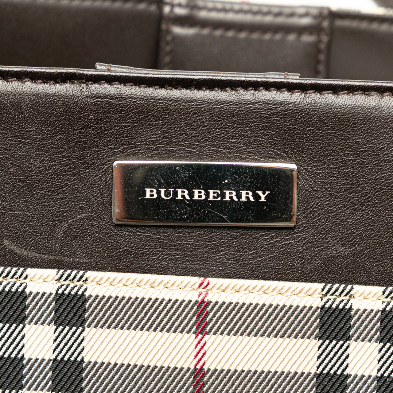 Burberry House Check Canvas Handbag Bruin