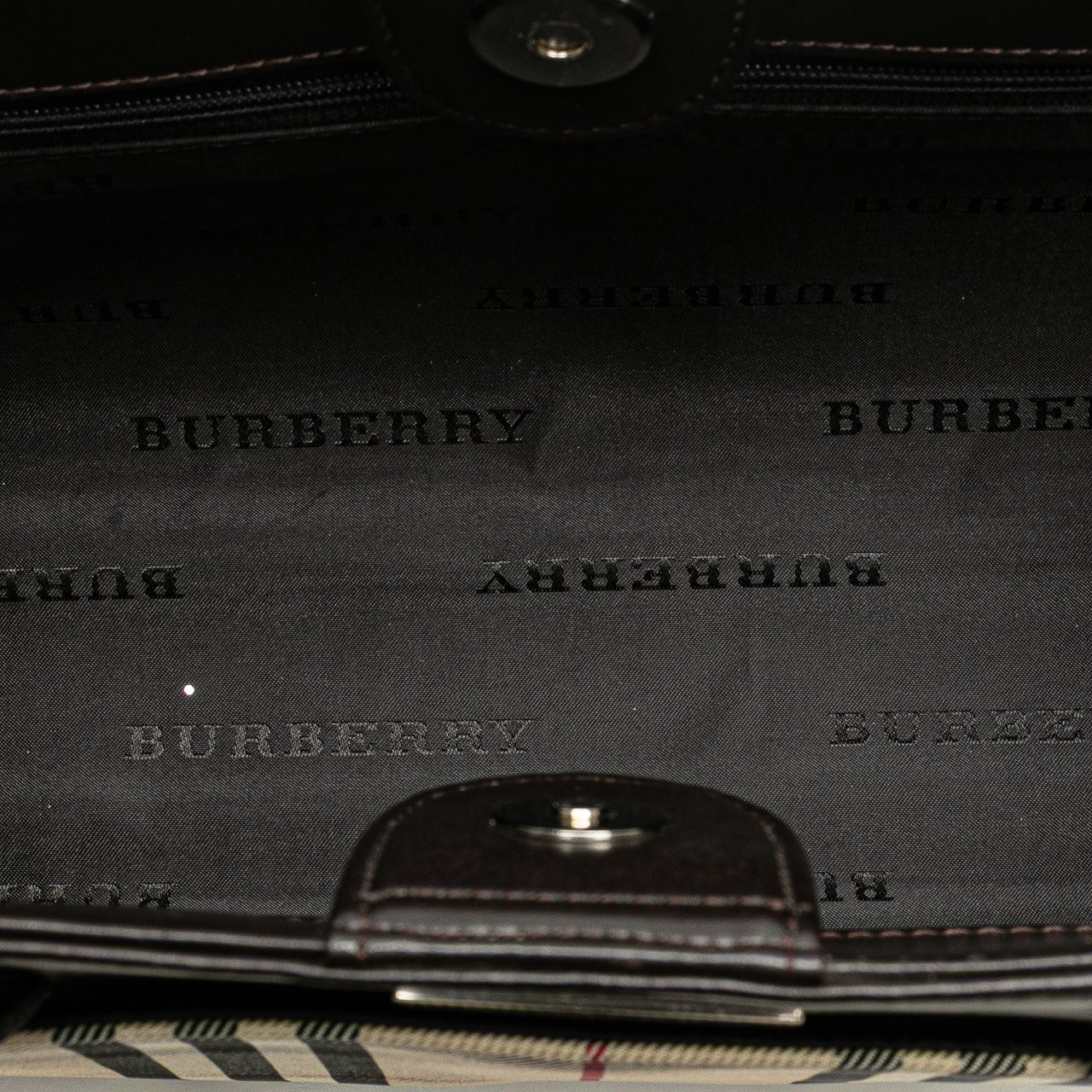 Burberry House Check Canvas Handbag Bruin