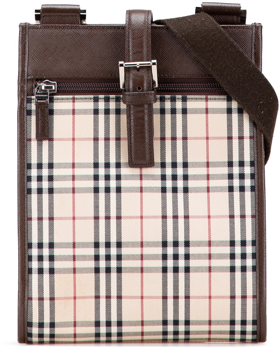 Burberry House Check Canvas Crossbody Bruin