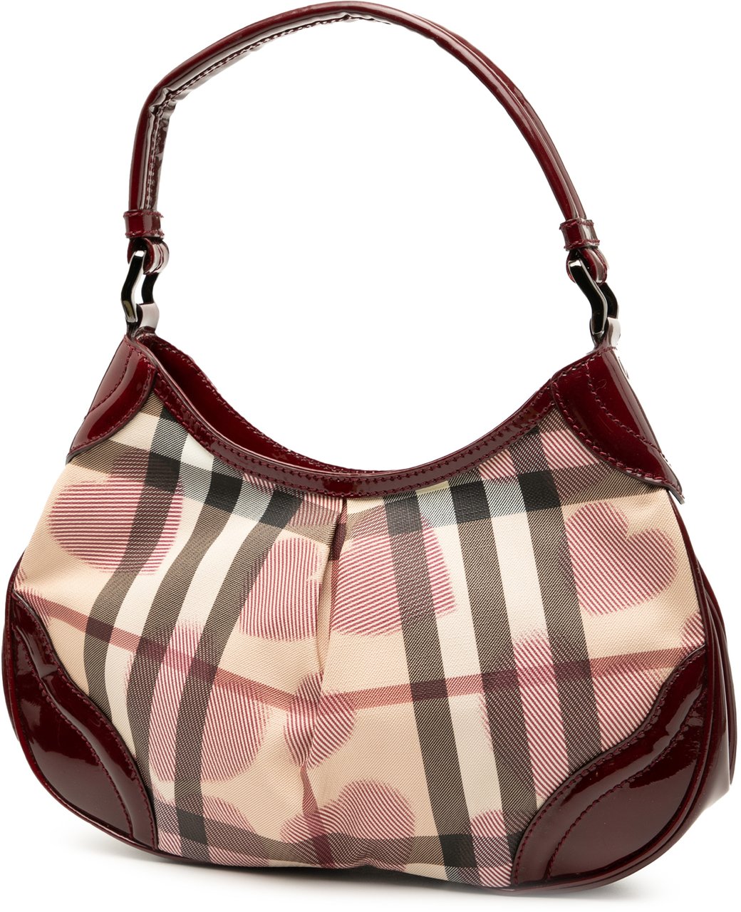 Burberry Hearts Nova Check Coated Canvas Shoulder Bag Bruin