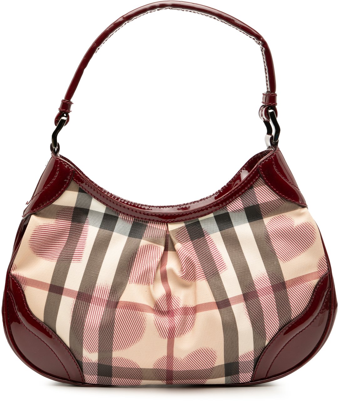 Burberry Hearts Nova Check Coated Canvas Shoulder Bag Bruin