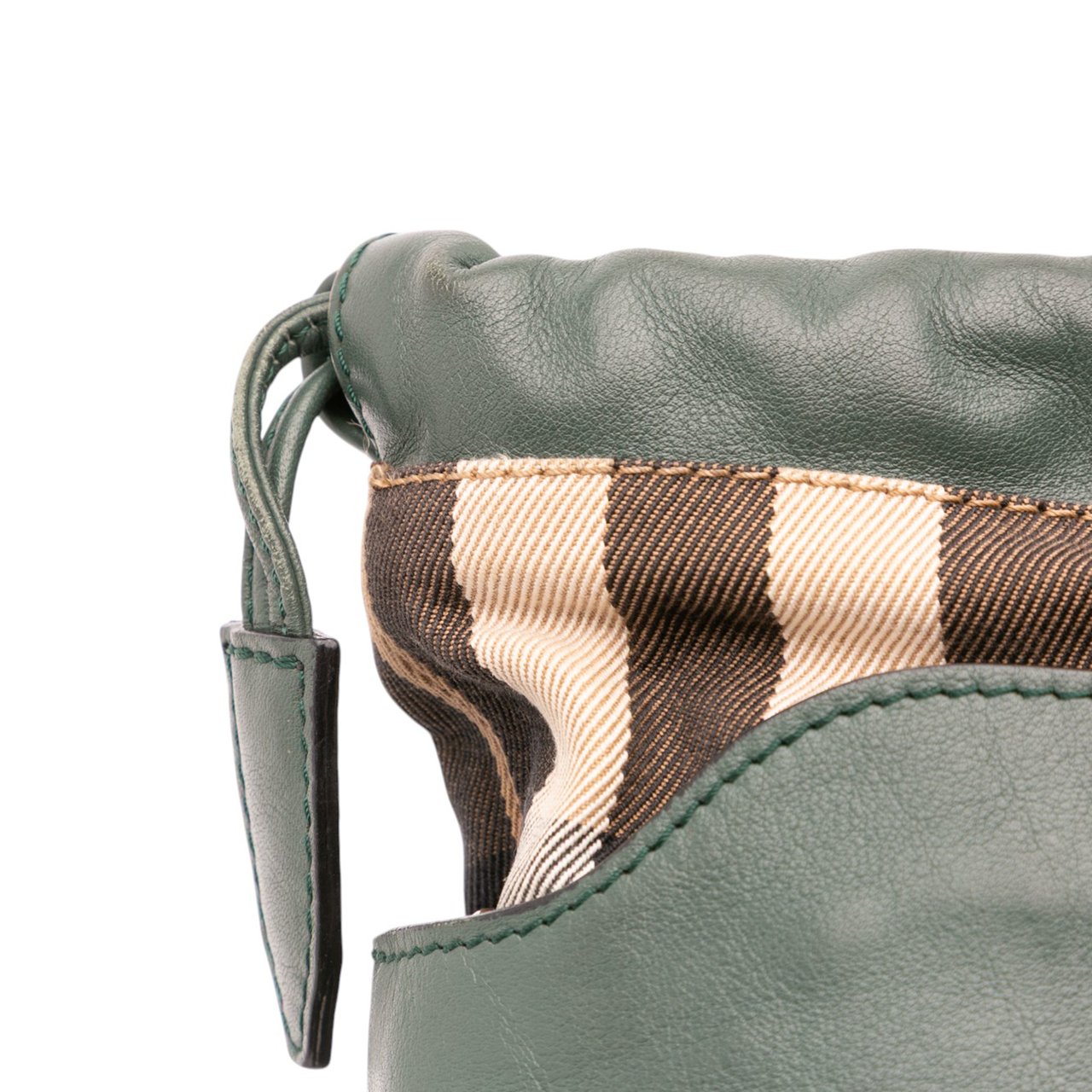 Burberry House Check Canvas and Calfskin Little Crush Crossbody Groen