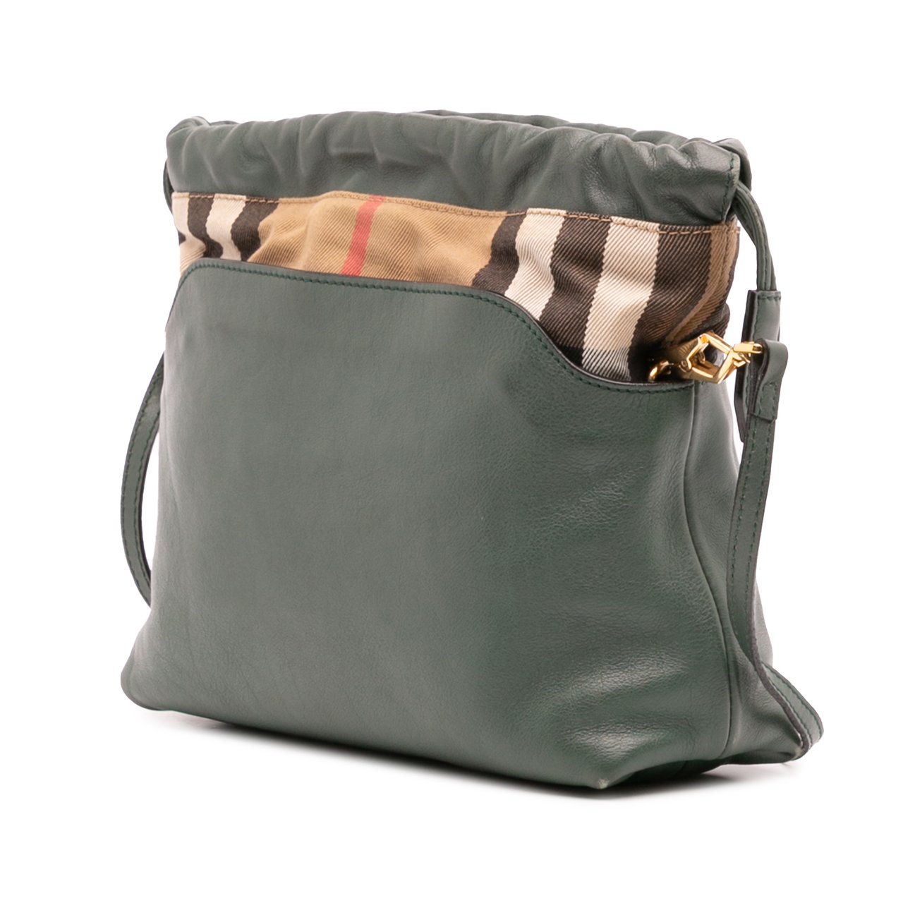 Burberry House Check Canvas and Calfskin Little Crush Crossbody Groen