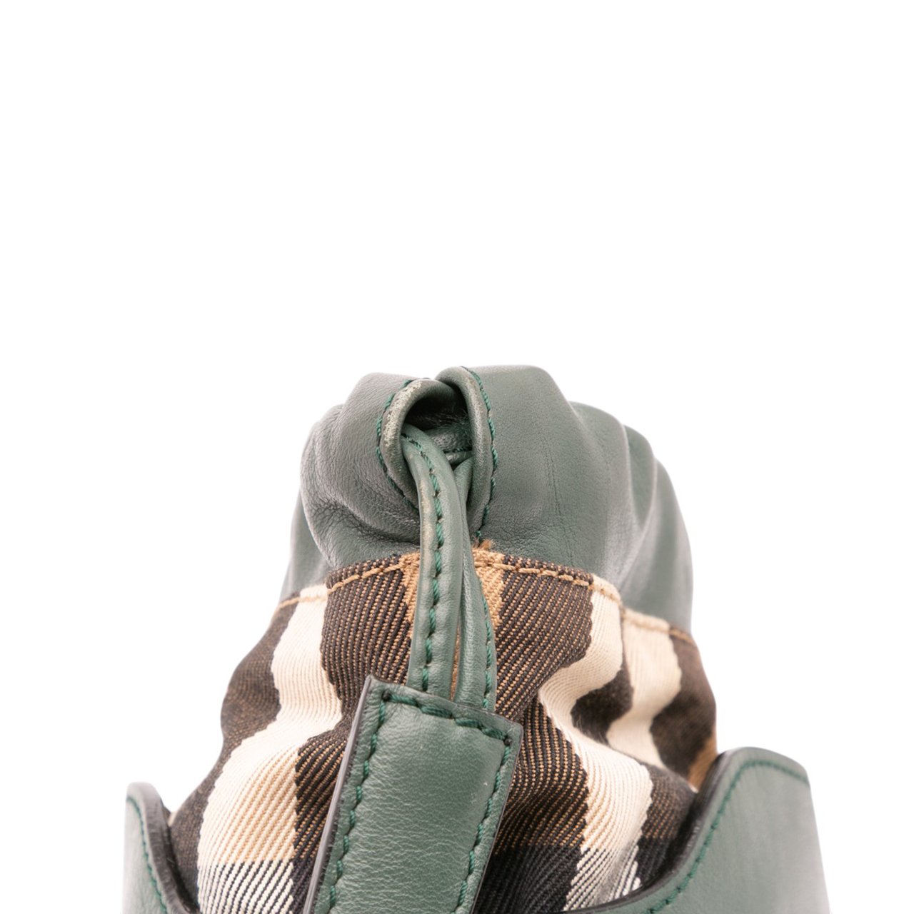 Burberry House Check Canvas and Calfskin Little Crush Crossbody Groen
