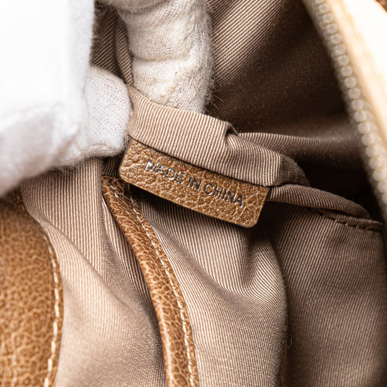 Burberry Embossed Supernova Check Coated Canvas Satchel Bruin