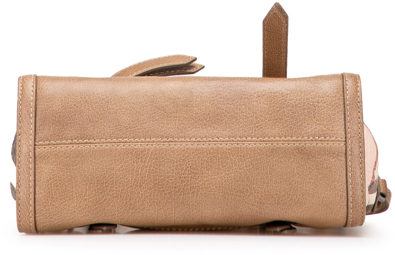 Burberry Embossed Supernova Check Coated Canvas Satchel Bruin