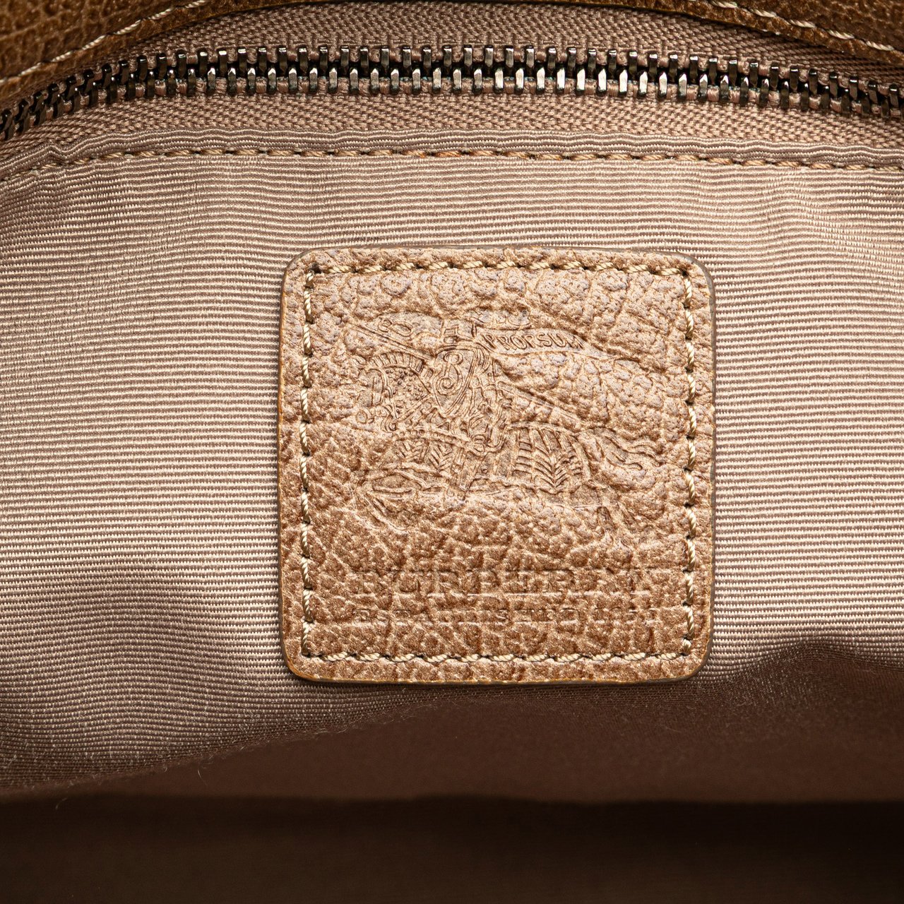 Burberry Embossed Supernova Check Coated Canvas Satchel Bruin