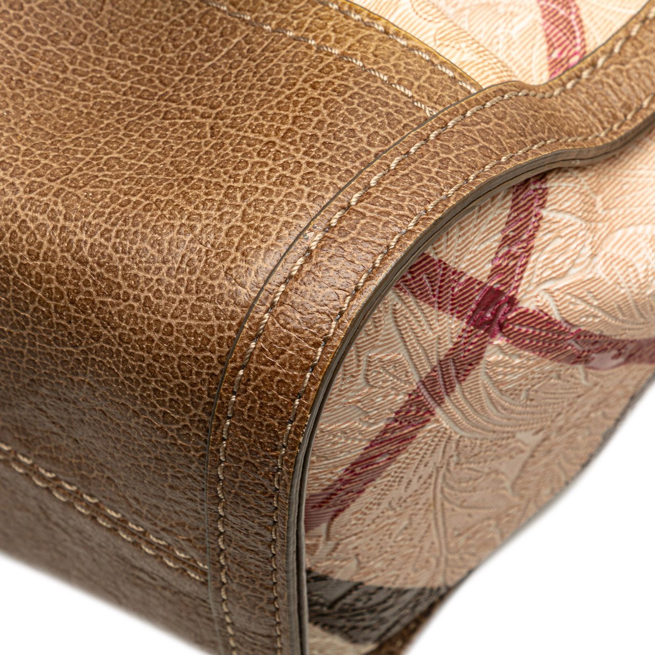 Burberry Embossed Supernova Check Coated Canvas Satchel Bruin