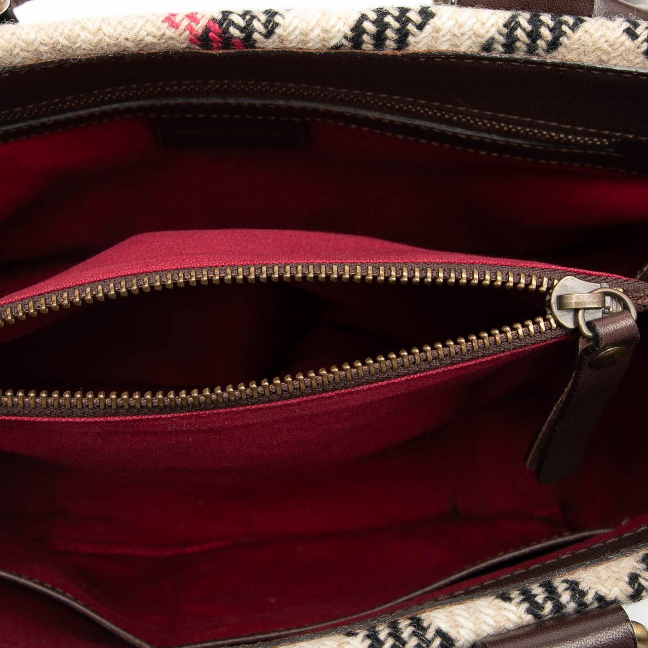 Burberry Supernova Check Wool Tote Bruin