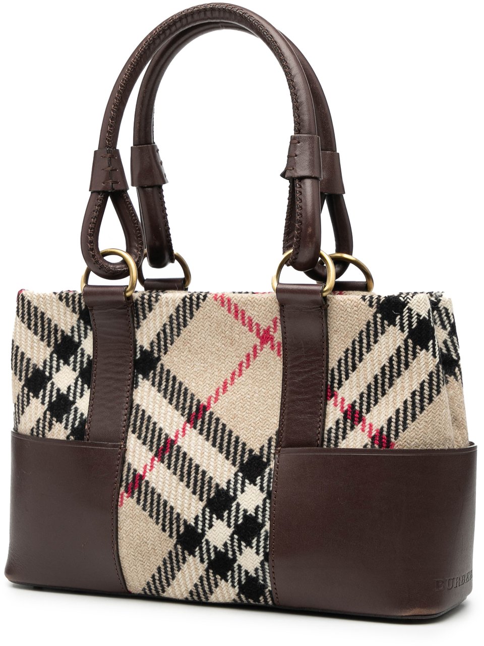 Burberry Supernova Check Wool Tote Bruin