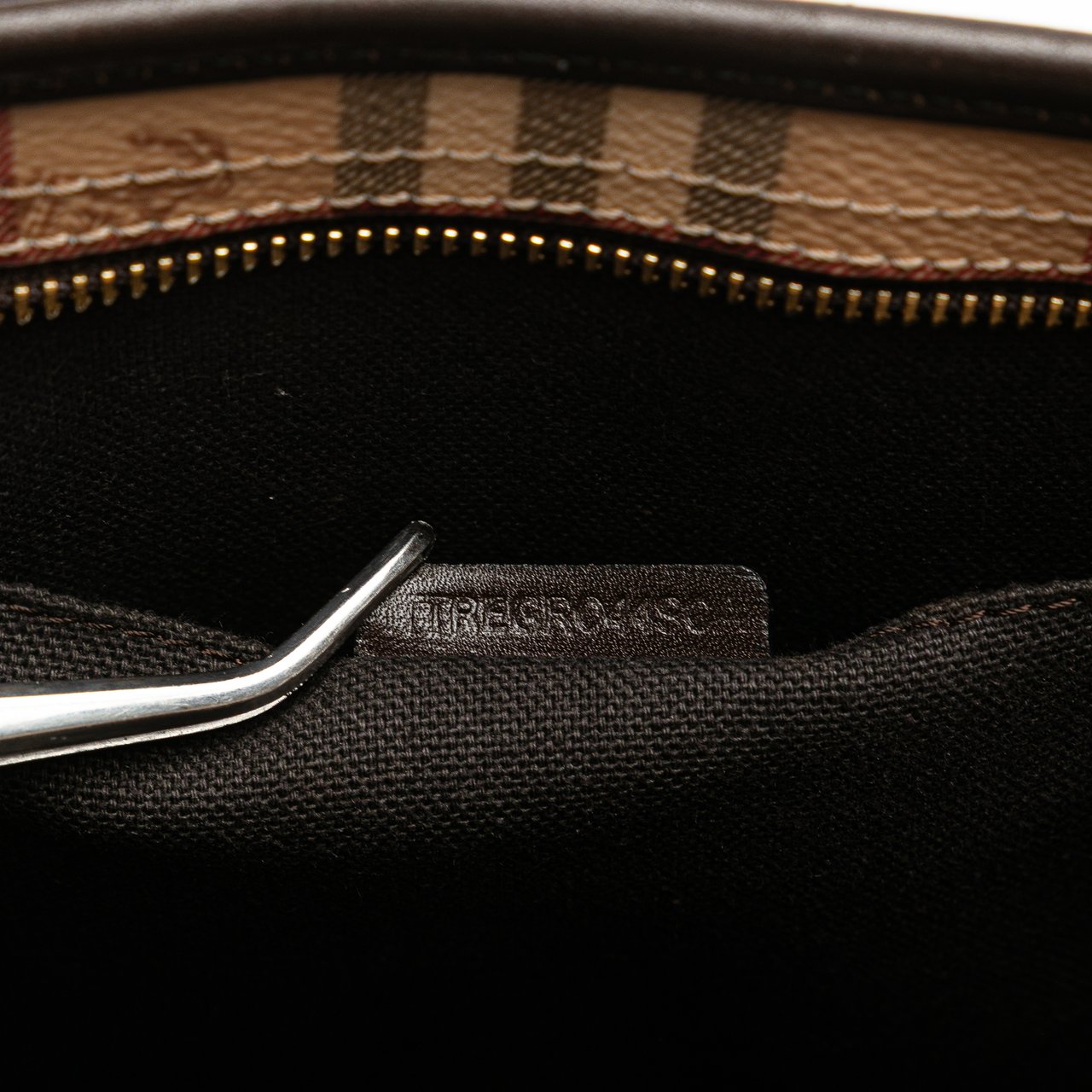 Burberry Haymarket Check Coated Canvas Tote Bruin
