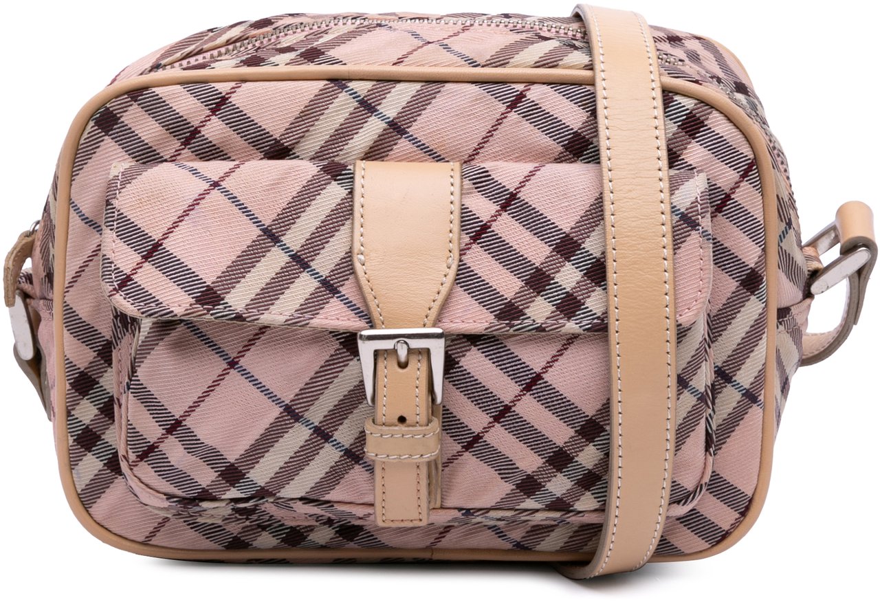 Burberry Nova Check Canvas Crossbody Roze