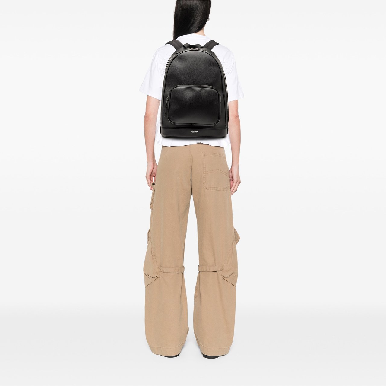 Burberry Leather Rocco Backpack Zwart