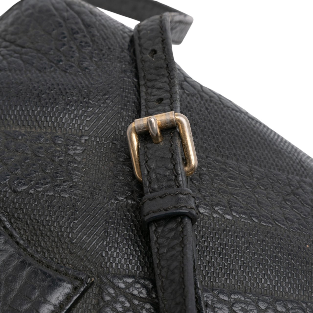 Burberry Small Heritage Grain Check Embossed Orchard Bowling Bag Zwart