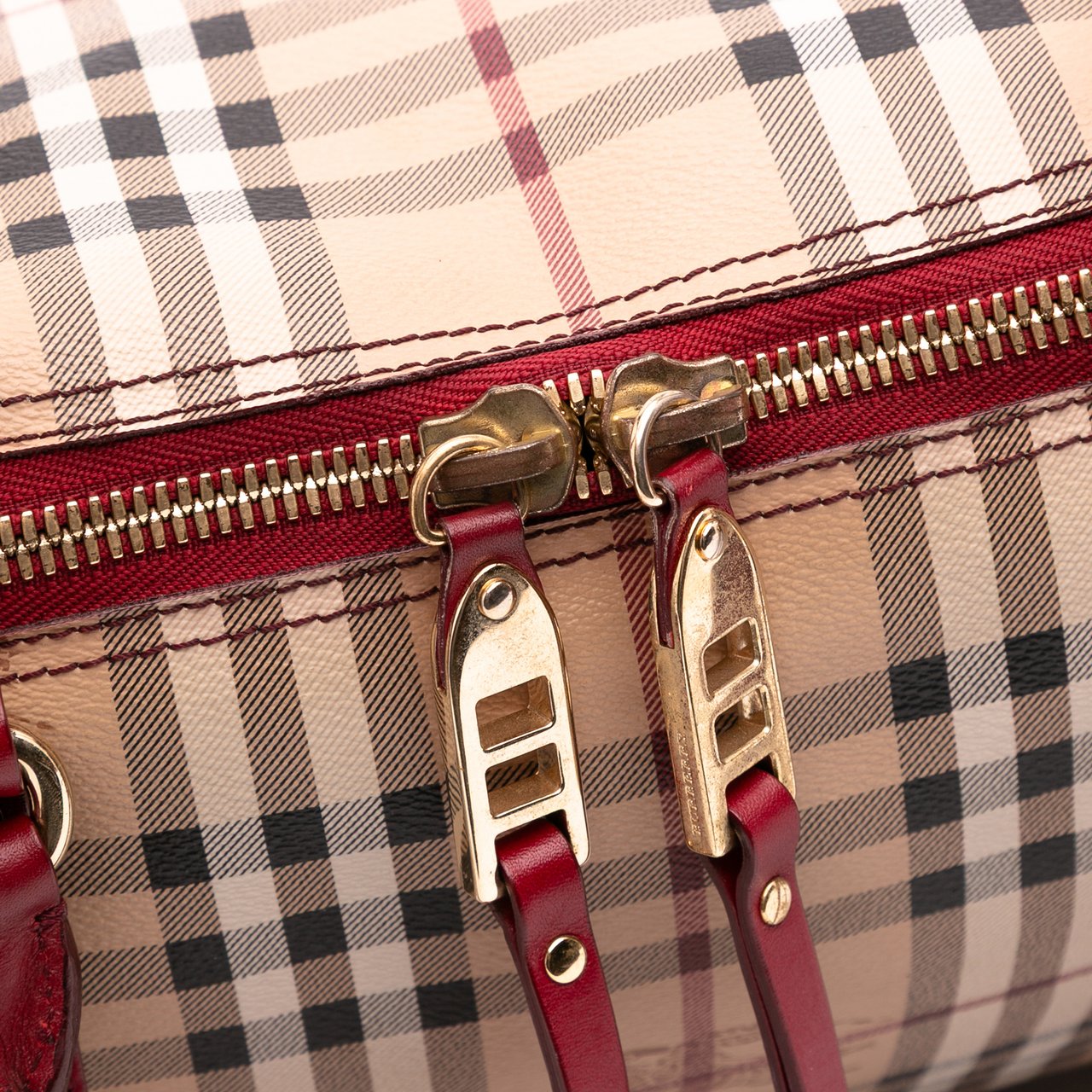 Burberry Medium Haymarket Check Coated Canvas Salisbury Tote Bruin