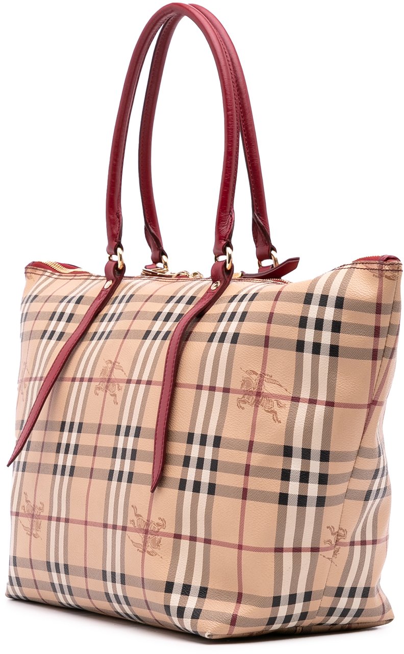 Burberry Medium Haymarket Check Coated Canvas Salisbury Tote Bruin