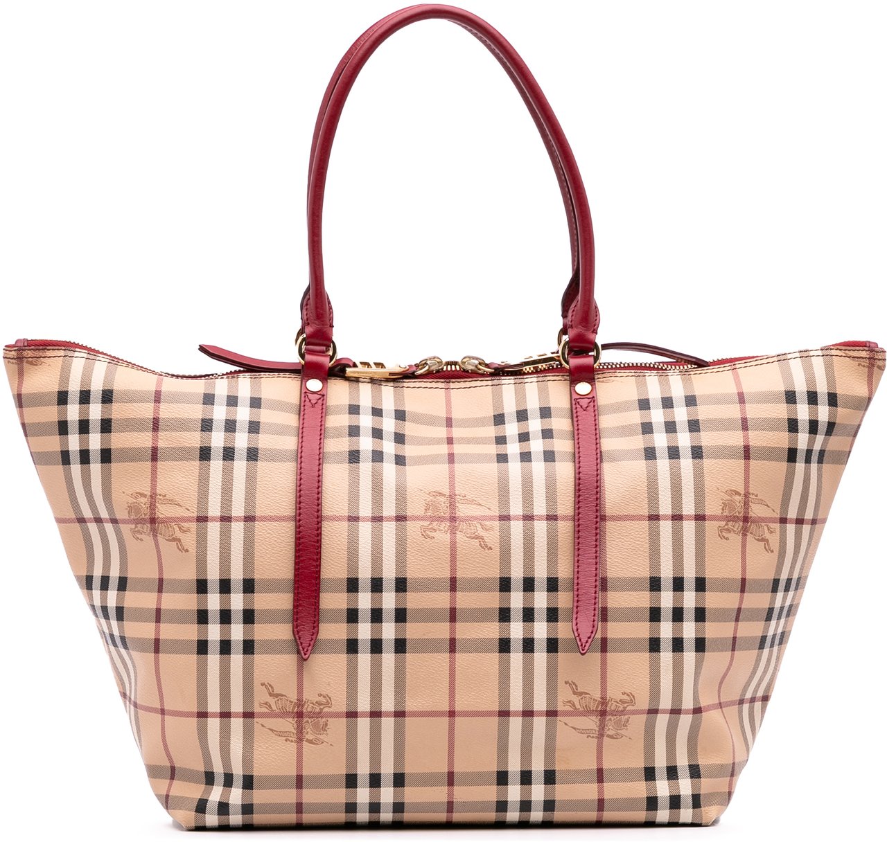 Burberry Medium Haymarket Check Coated Canvas Salisbury Tote Bruin