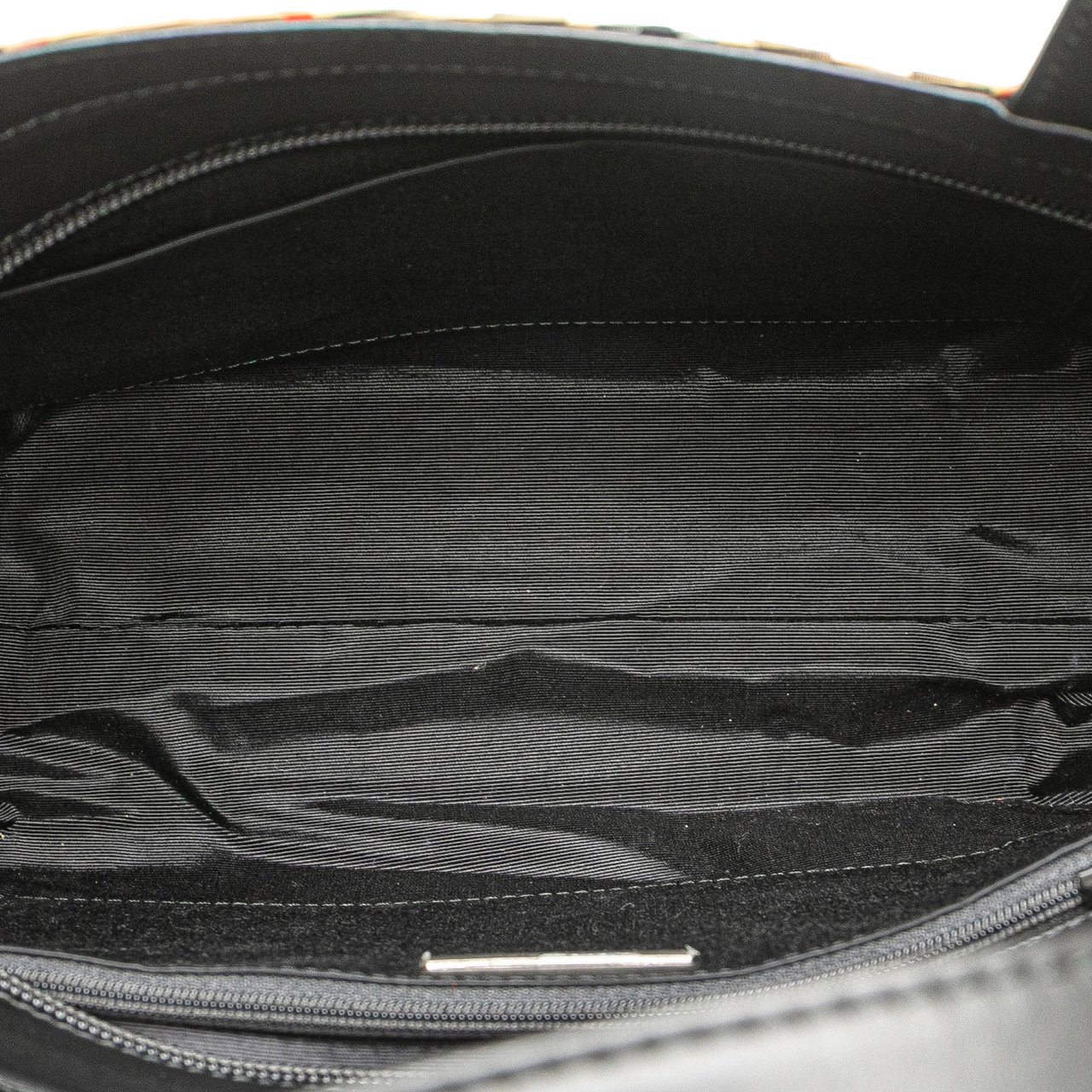 Burberry Nova Check Trimmed Leather Handbag Zwart