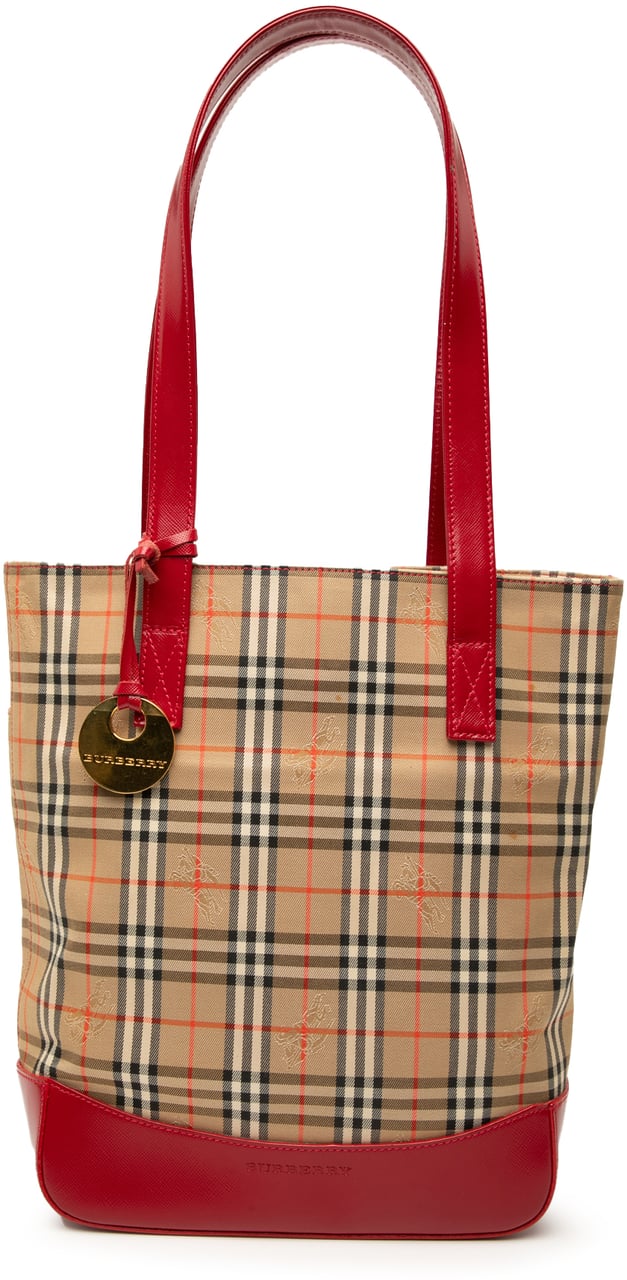 Burberry Haymarket Check Canvas Tote Bruin