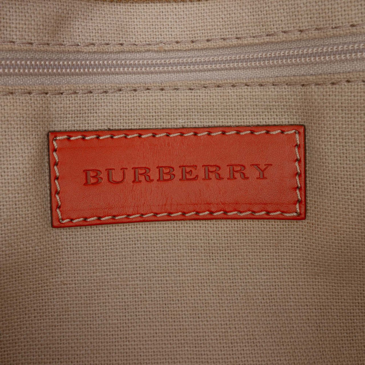 Burberry Small Haymarket Check Coated Canvas Honeywood Tote Bruin