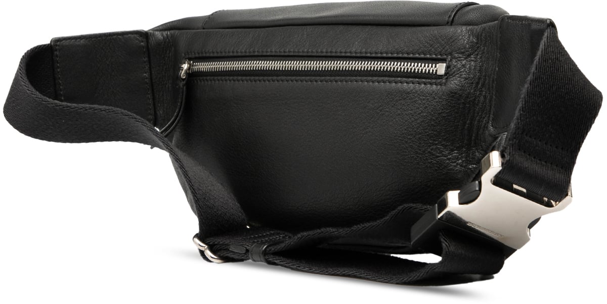 Burberry Crest Embossed Leather Bum Bag Zwart