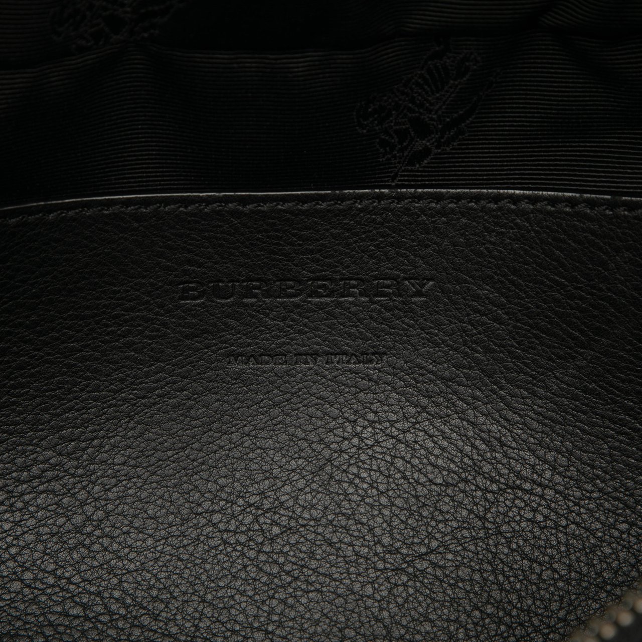 Burberry Crest Embossed Leather Bum Bag Zwart