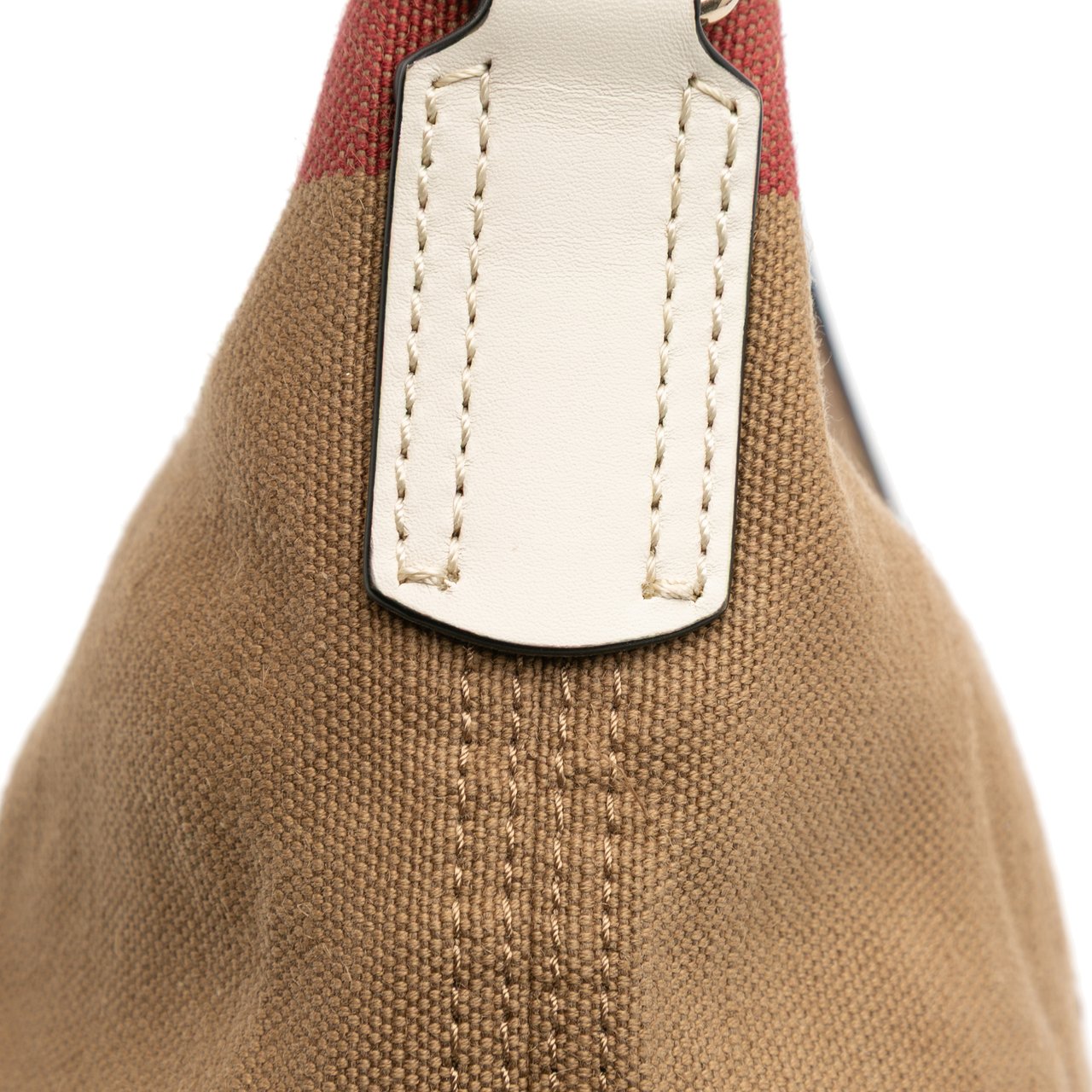 Burberry Mini Mega Check Canvas Ashby Tassel Bucket Bag Bruin