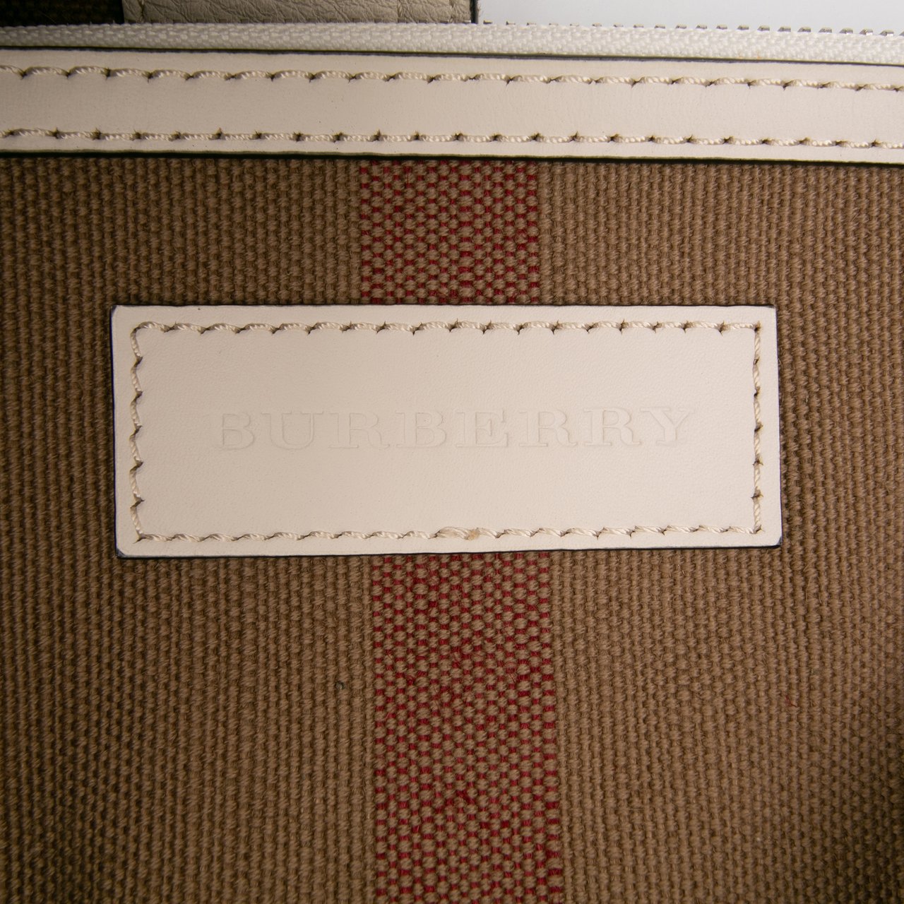 Burberry Mini Mega Check Canvas Ashby Tassel Bucket Bag Bruin