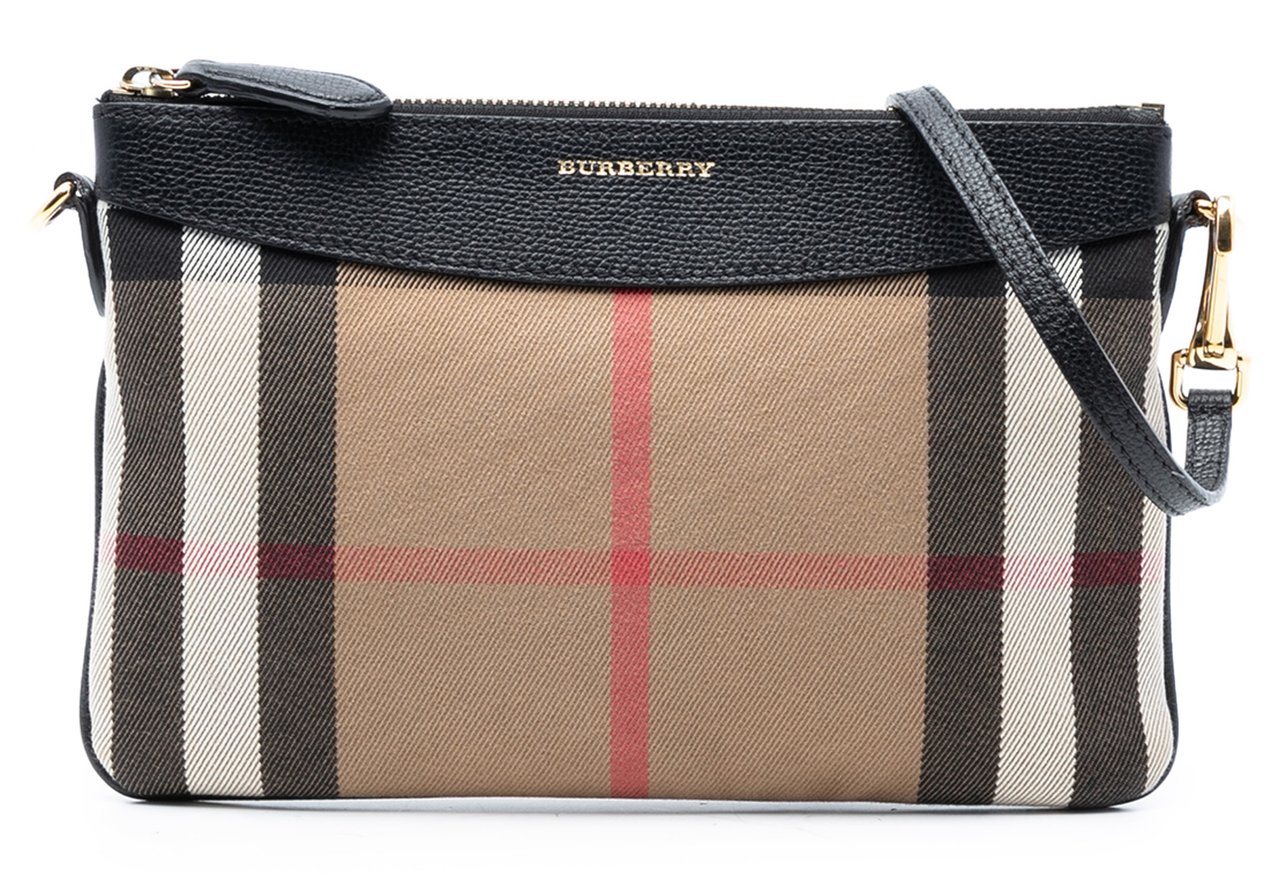Burberry Mega Check Canvas Peyton Crossbody Bruin