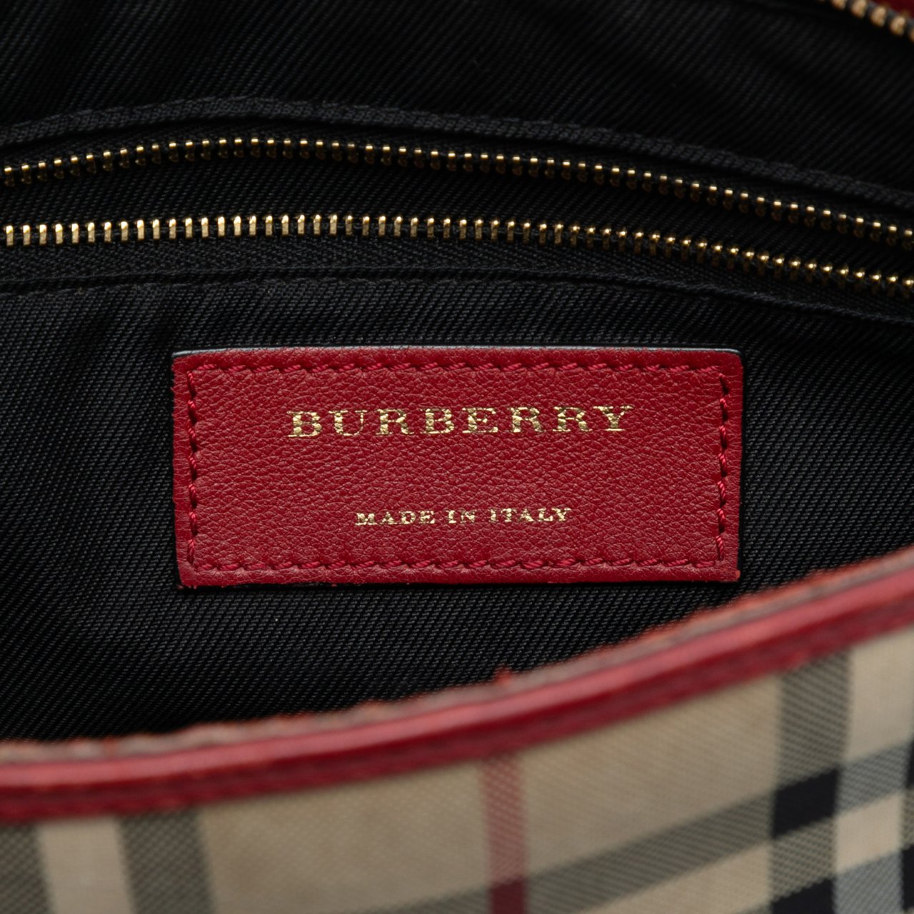 Burberry Haymarket Check Coated Canvas Chichester Crossbody Bruin