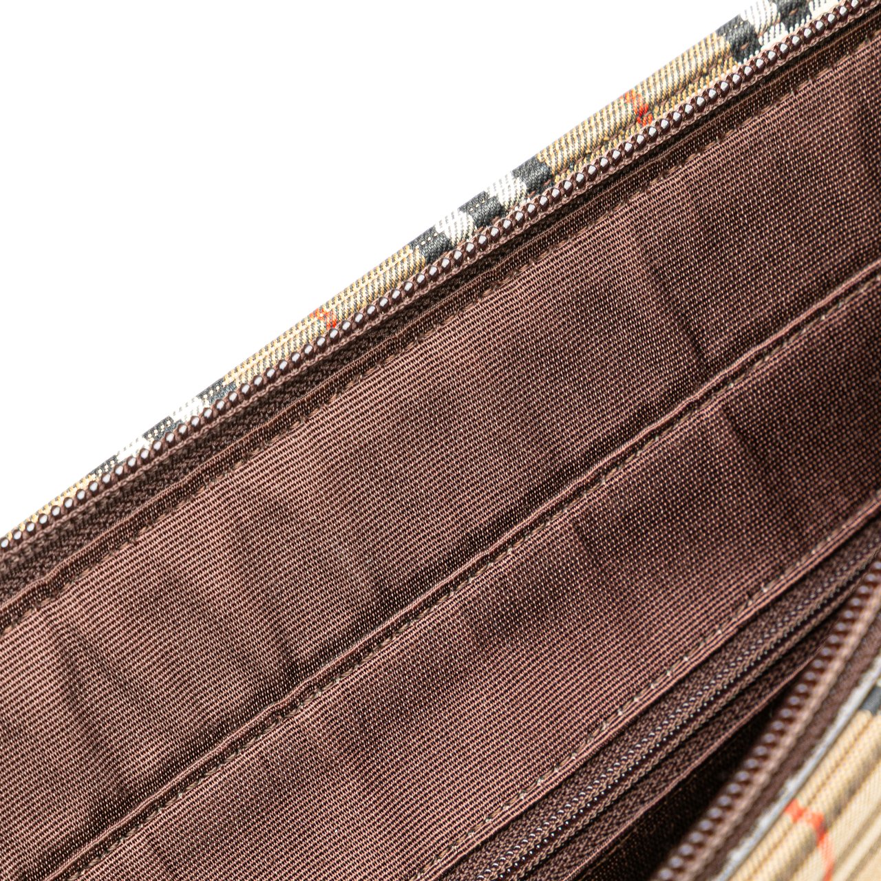 Burberry Haymarket Check Canvas Shoulder Bag Bruin