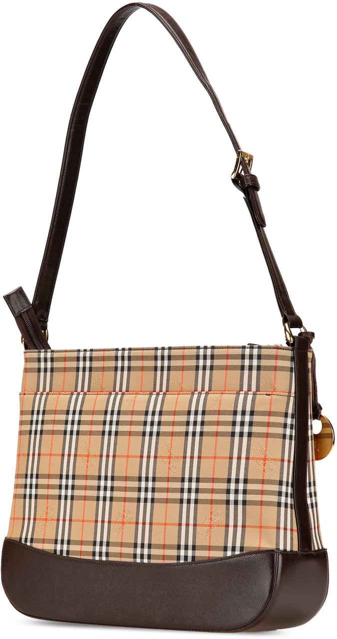 Burberry Haymarket Check Canvas Shoulder Bag Bruin