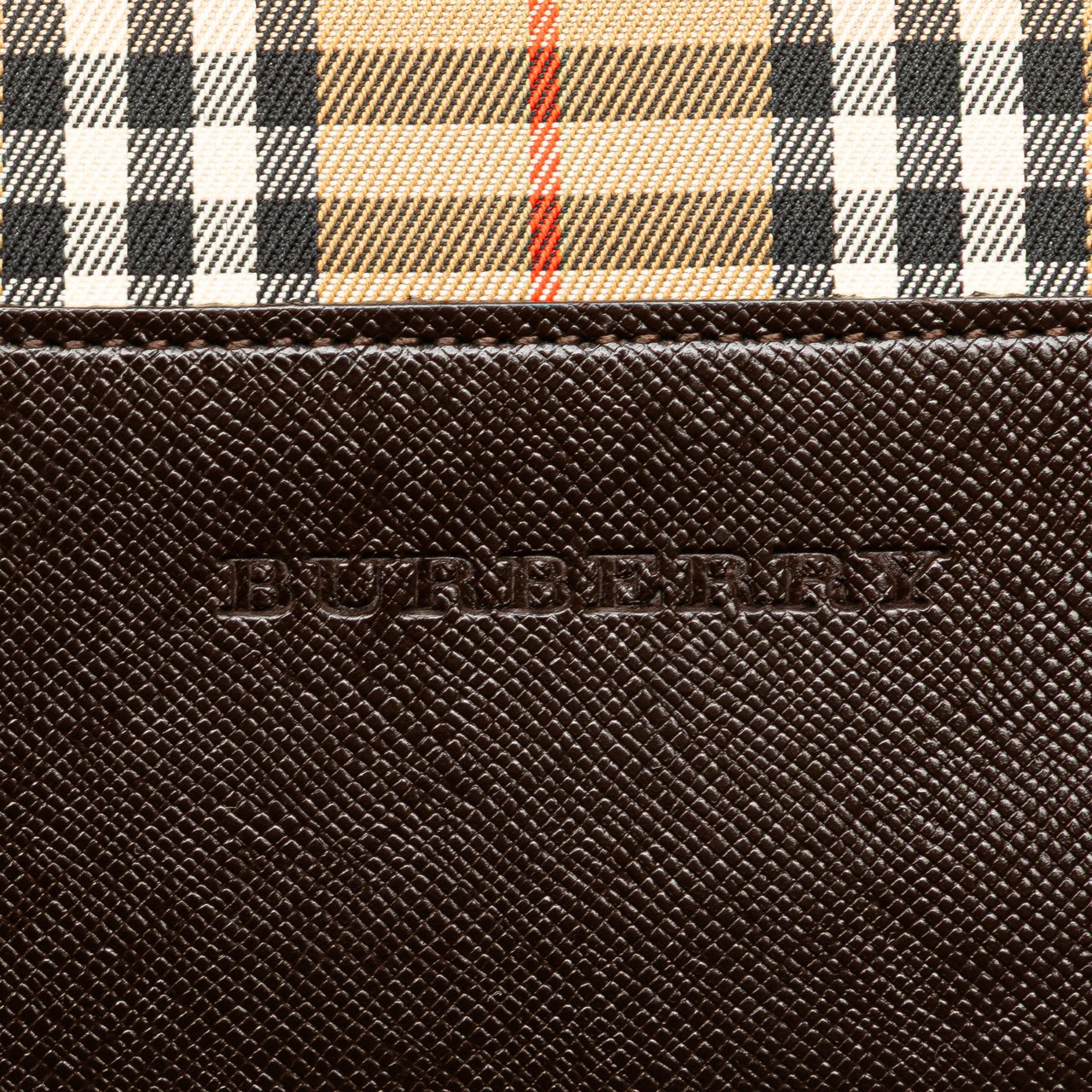 Burberry Haymarket Check Canvas Shoulder Bag Bruin