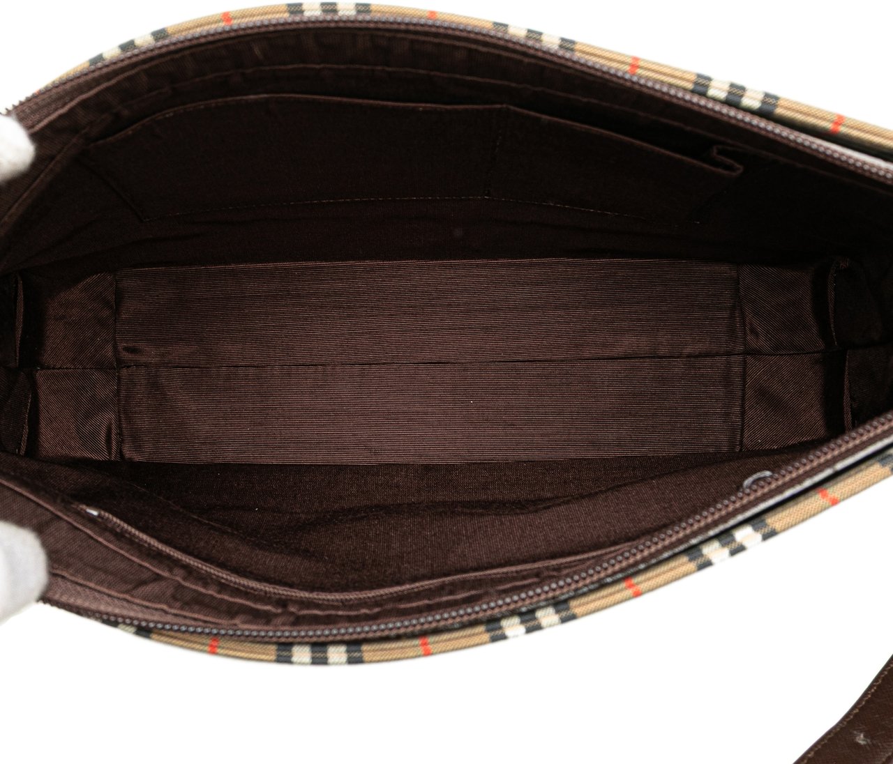 Burberry Haymarket Check Canvas Shoulder Bag Bruin