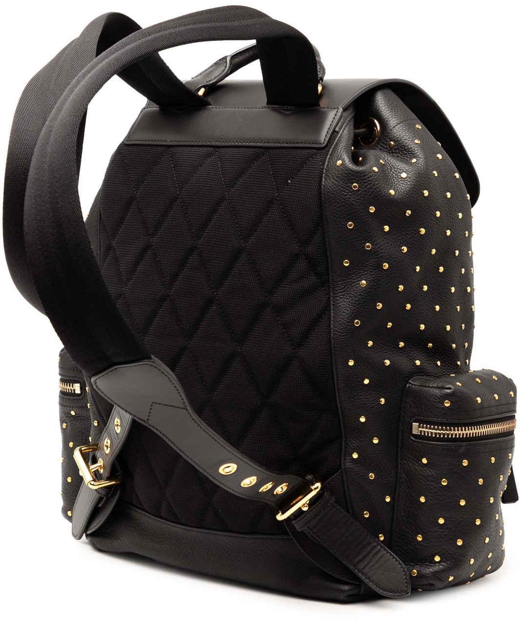 Burberry Leather Studded Rucksack Backpack Zwart