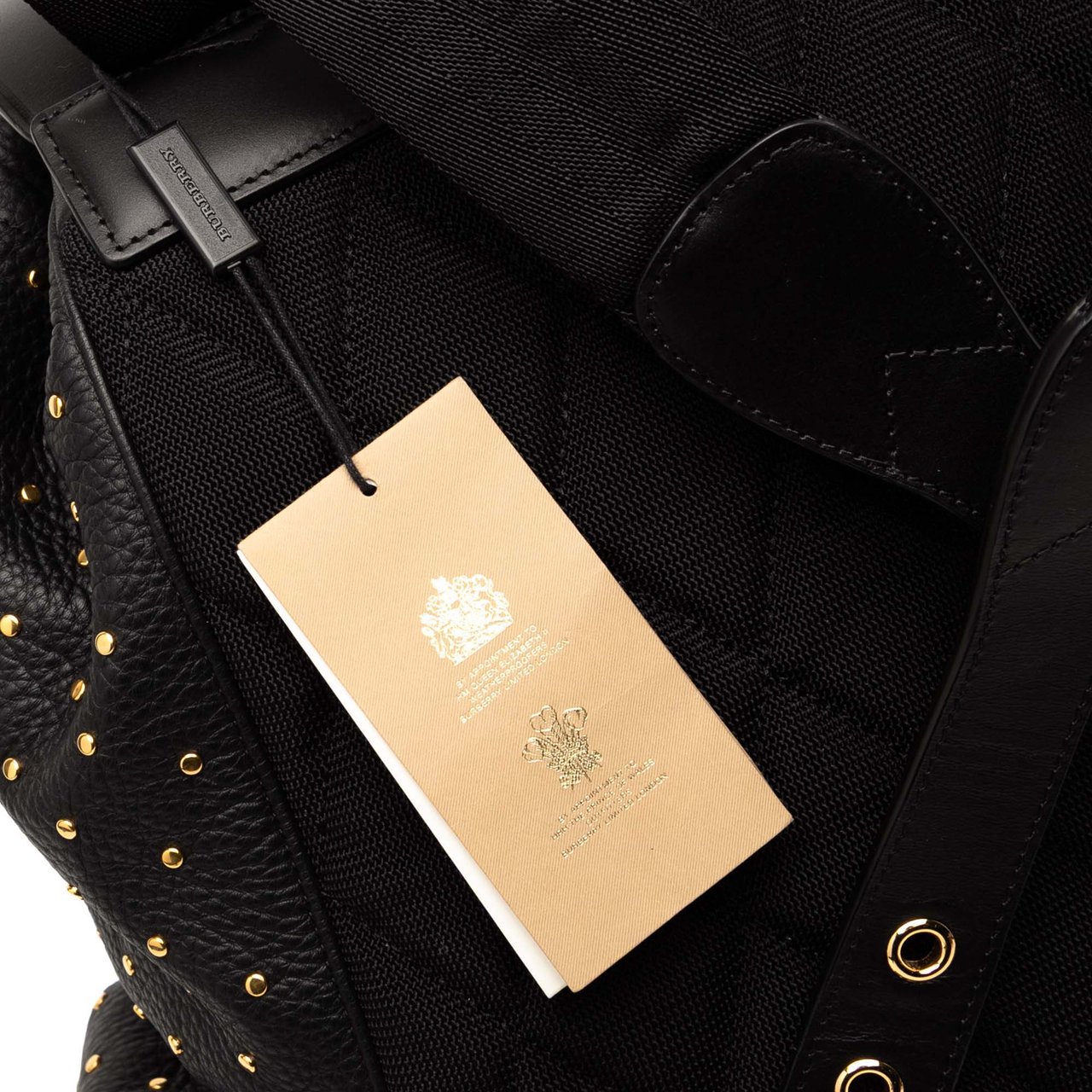 Burberry Leather Studded Rucksack Backpack Zwart