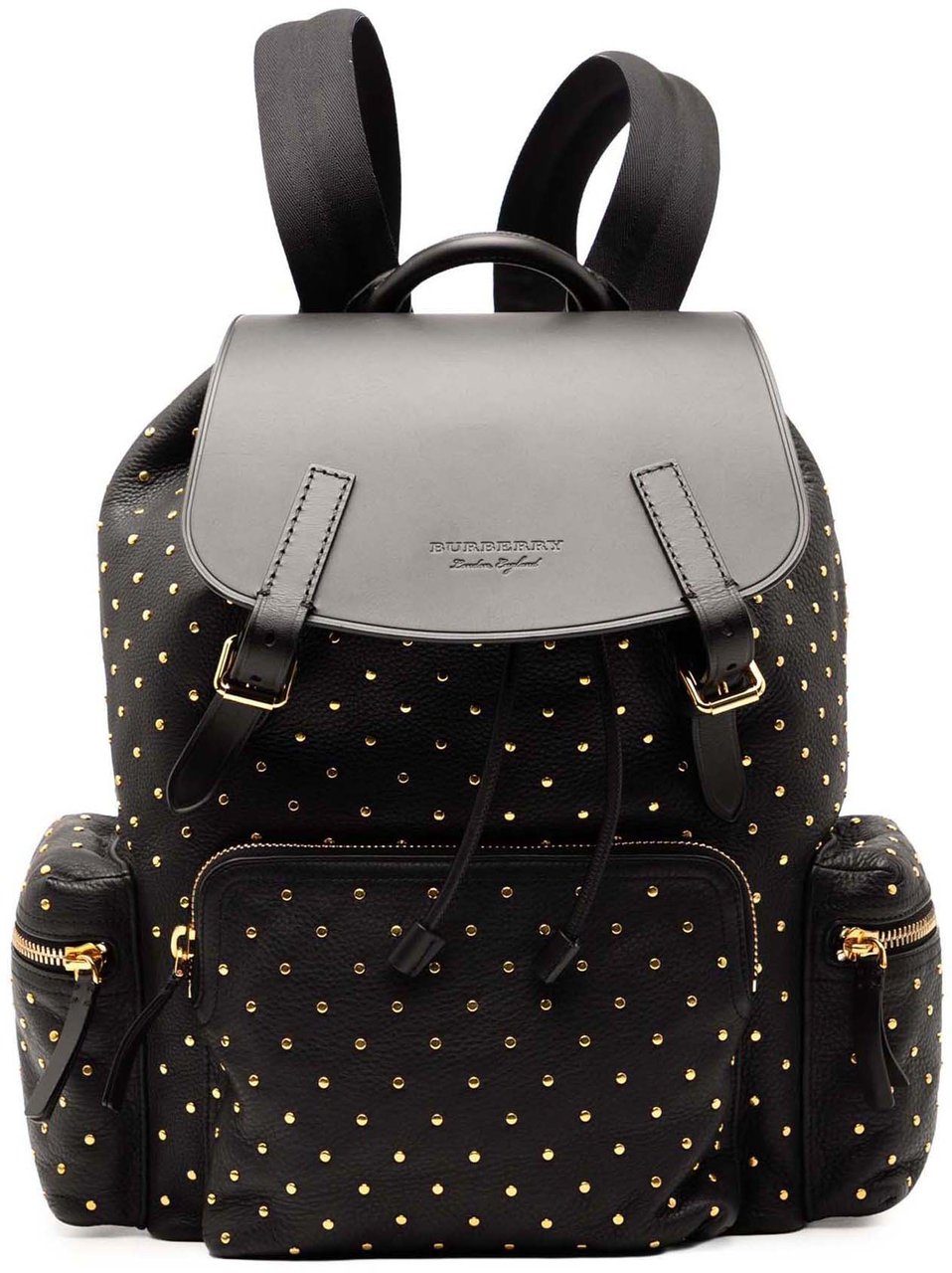 Burberry Leather Studded Rucksack Backpack Zwart