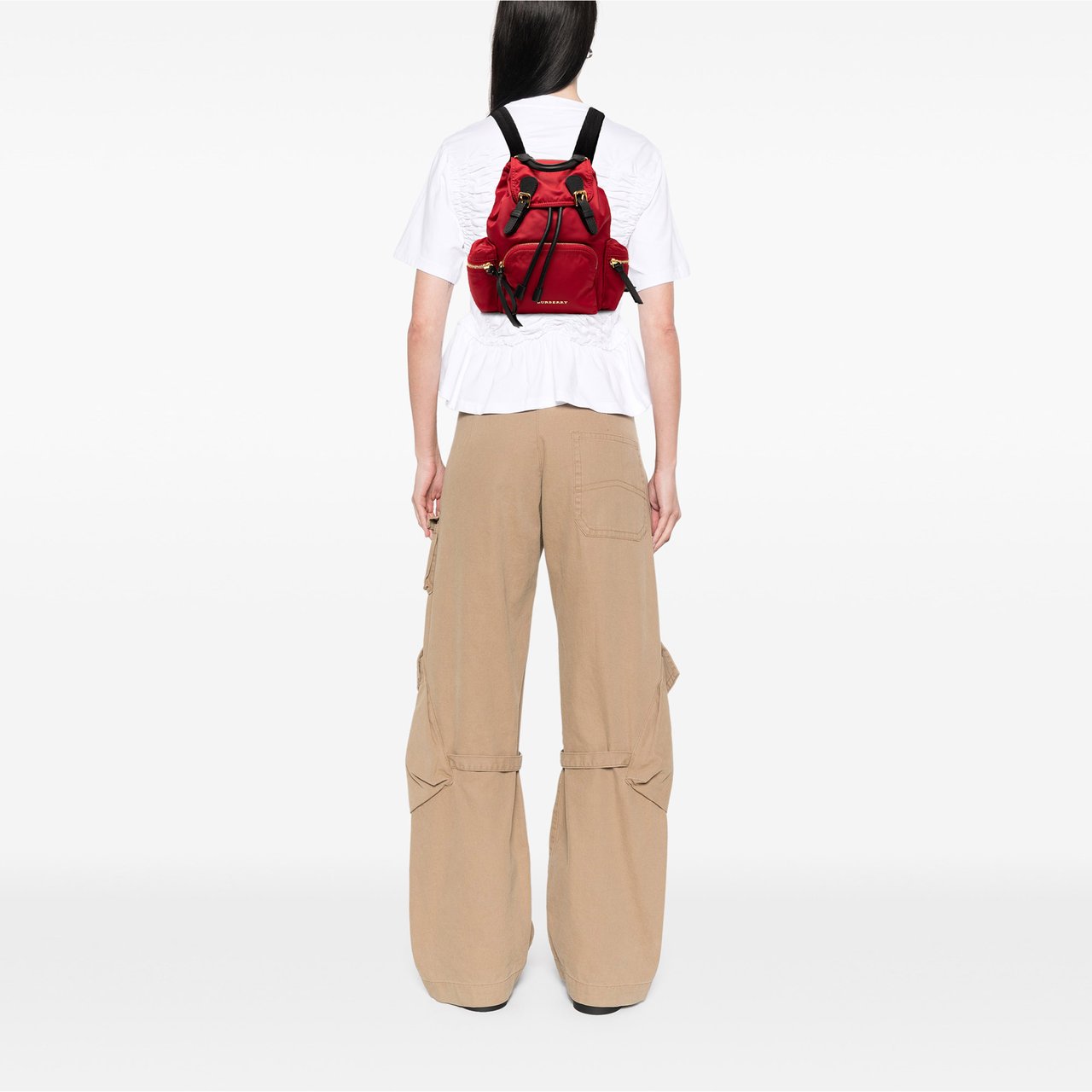 Burberry Medium Nylon Runway Backpack Rood