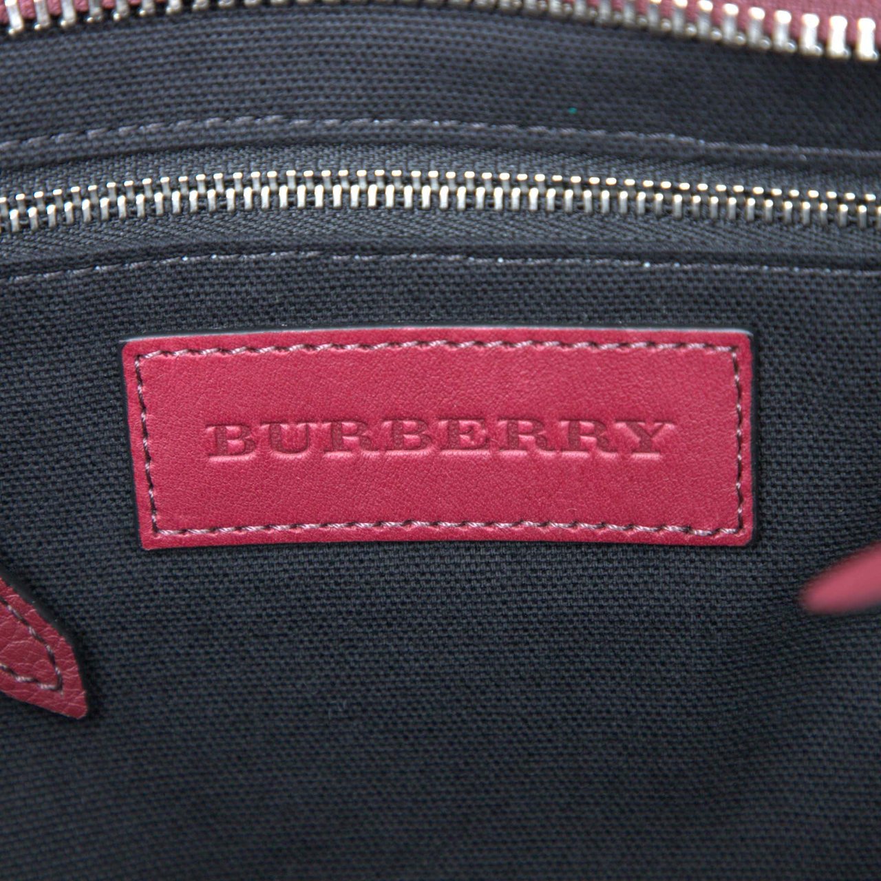 Burberry Leather and Mega Check Canvas Harcourt Satchel Rood