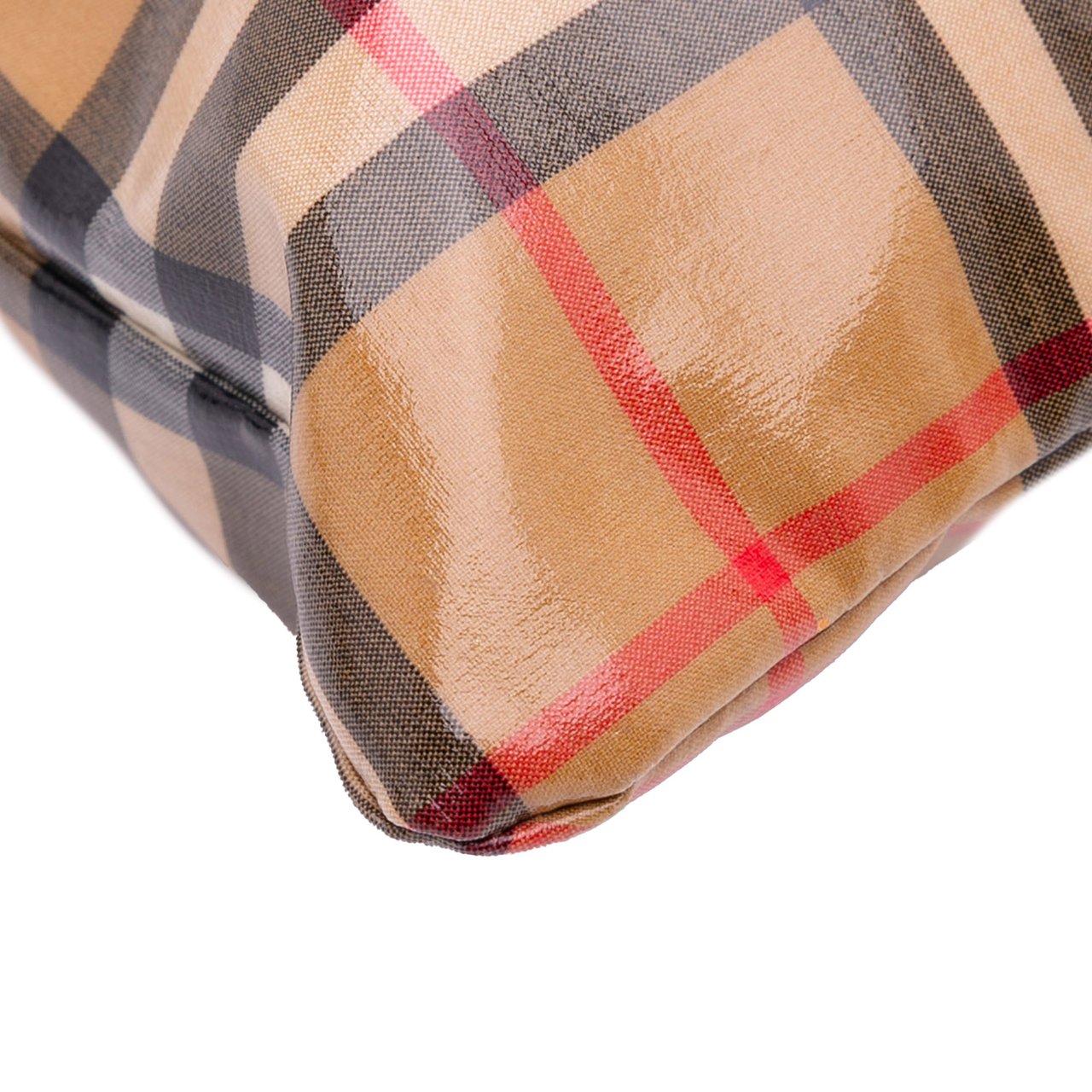 Burberry House Check Coated Canvas Tote Bruin