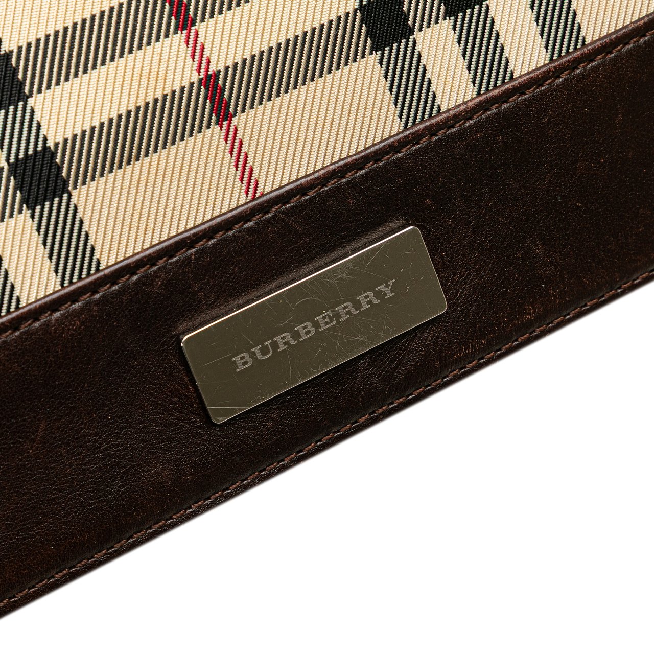 Burberry House Check Canvas Flap Crossbody Bruin